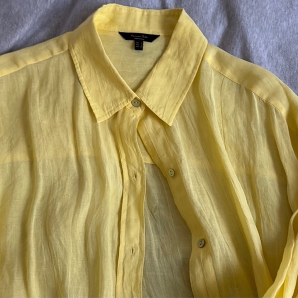 Massimo Dutti Lemon Yellow Shirt - Picture 2 of 8